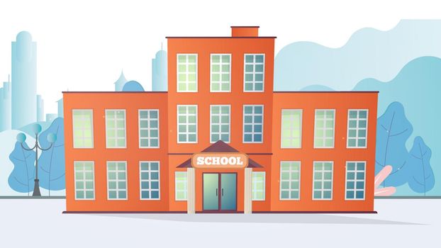 Vector illustration of a school building. School in a flat style.