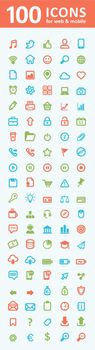 100 icons for web and mobile