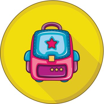 School Backpack flat icon