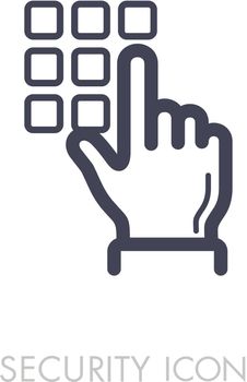 Hand finger entering pin code solid icon