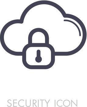 Cloud computer storage with lock icon