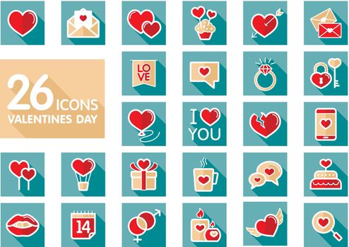 Valentine day set icons