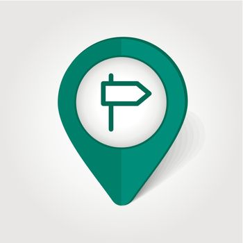Road Signpost map pin icon