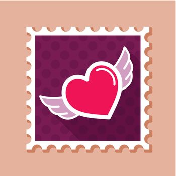 Heart with wings stamp