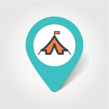 Tent map pin icon