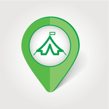 Tent map pin icon