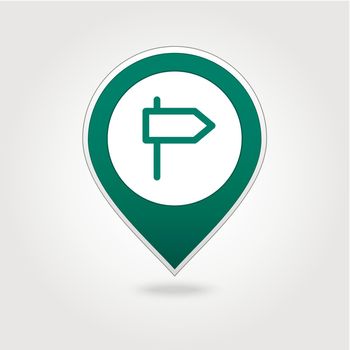 Road Signpost map pin icon