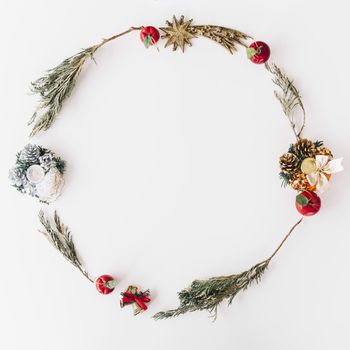 christmas wreath from branches