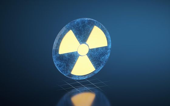 Nuclear power station and nuclear energy, 3d rendering.
