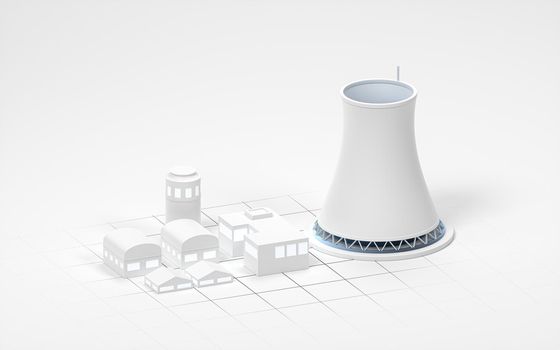 Chimney with white background, 3d rendering.