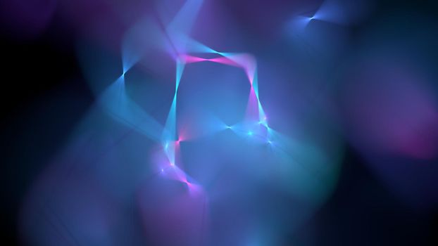 Abstract Neon Plexus Style Digital Background with Bokeh