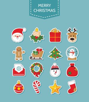 Christmas icons set. Holiday objects collection