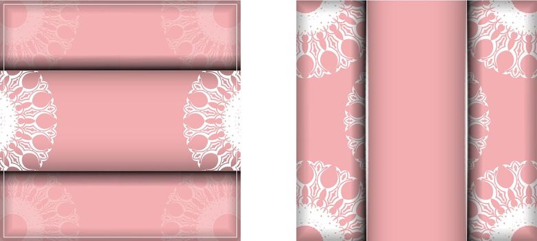 Prepared for printing in pink with an abstract white pattern.