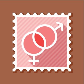 Male and female stamp vector symbols