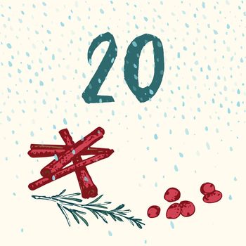 Page Advent Calendar 25 days of Christmas with space for text.
