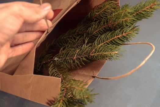 Package with fir-tree branches