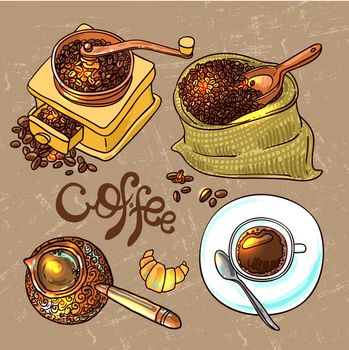 sketch illustration coffee