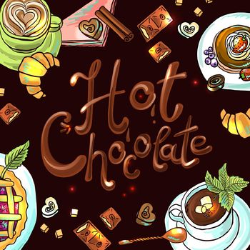 beautiful background hot chocolate for your design