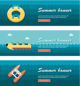 Travel and vacation vector banners. Summertime. Holiday, eps 10