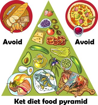  Hand drawn vector illustration KetoDiet nutrition and 