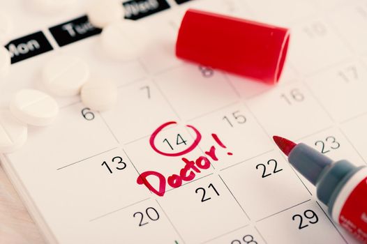 Doctor appointment on calendar