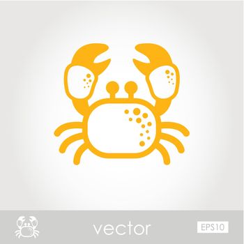 Crab outline icon. Summer. Vacation