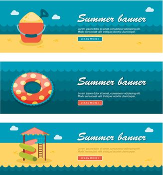 Travel and vacation vector banners. Summertime. Holiday, eps 10