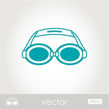 Swimming Goggles outline icon. Summer. Vacation