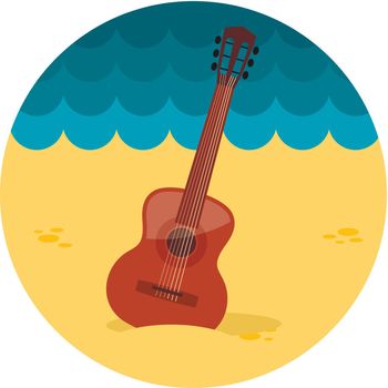 Guitar Beach flat icon