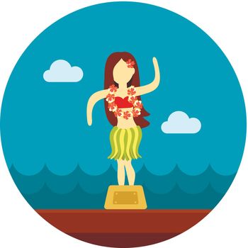 Hula Dancer Statuette icon. Summer. Vacation