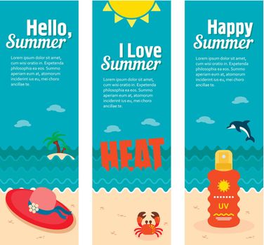 Travel and vacation vector banners. Summertime. Holiday