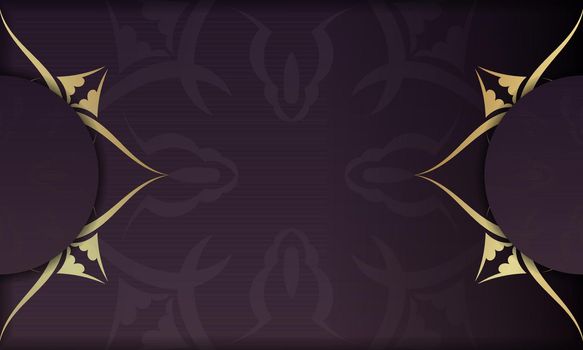 Burgundy background with luxurious gold pattern and logo space