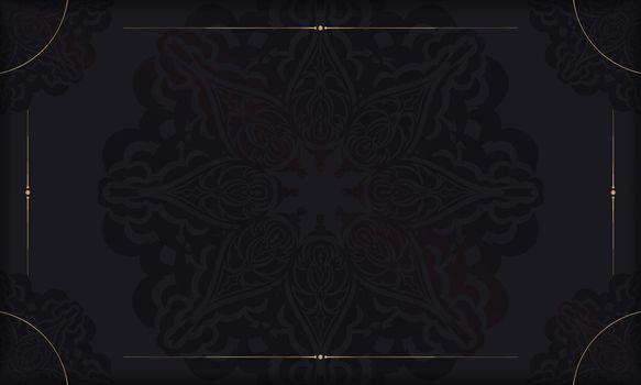 Baner in black with a luxurious pattern and a place under the logo