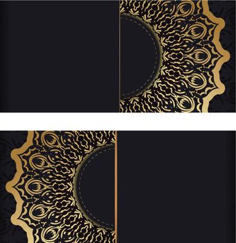 Dark color flyer with golden indian pattern
