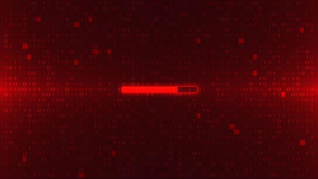 Abstract Red Background with Binary Code. Malware, or Hack Attack Concept