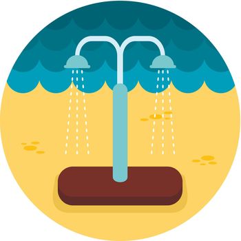 Summer beach pool shower flat icon