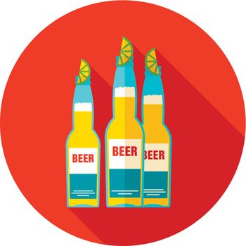 Beer bottle icon. Summer. Vacation
