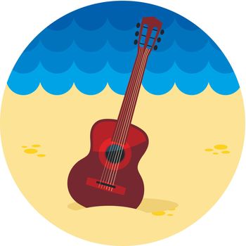 Guitar Beach icon. Summer. Vacation