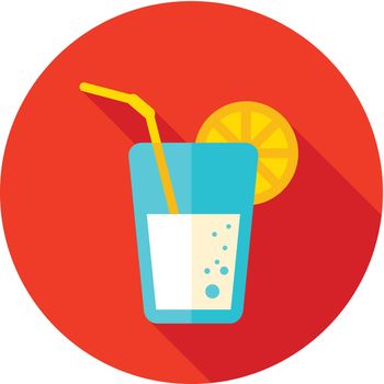 Cocktail flat icon with long shadow
