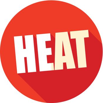 Heat flat icon with long shadow