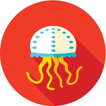 Jellyfish flat icon with long shadow