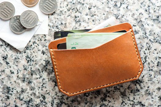 vegetable tanned leather wallet