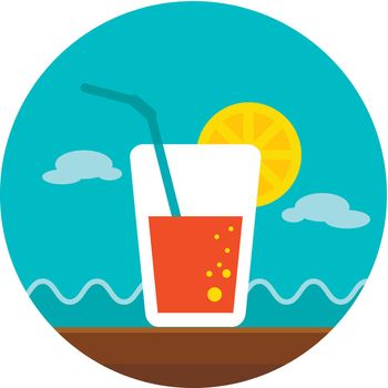Cocktail icon. Summer. Vacation