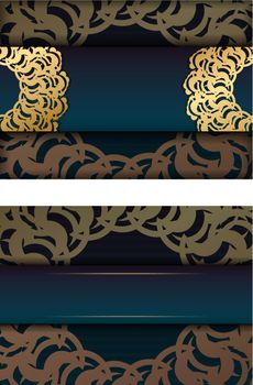 Gradient Green Gradient Flyer with Indian Gold Pattern for your congratulations.