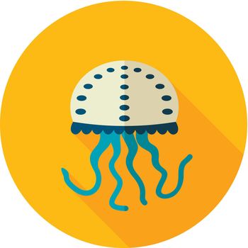Jellyfish flat icon. Summer. Vacation