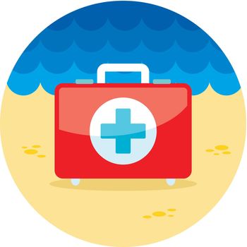 First aid kit icon. Summer. Vacation