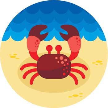 Crab icon. Summer. Vacation