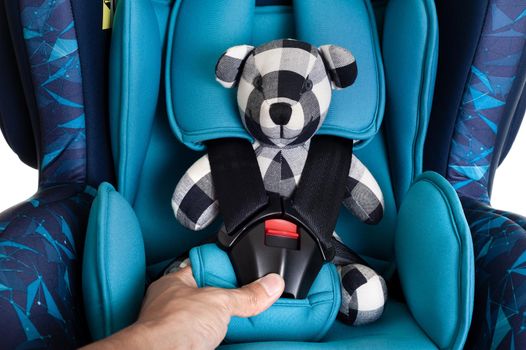 Blue child safety seat