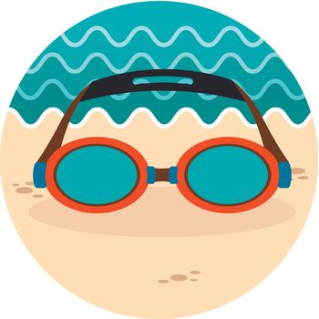 Swimming Goggles icon. Summer. Vacation
