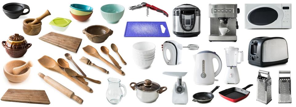 collage of many different kitchenware